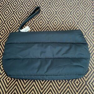 NWT Banana Republic black puffy clutch makeup case wristlet